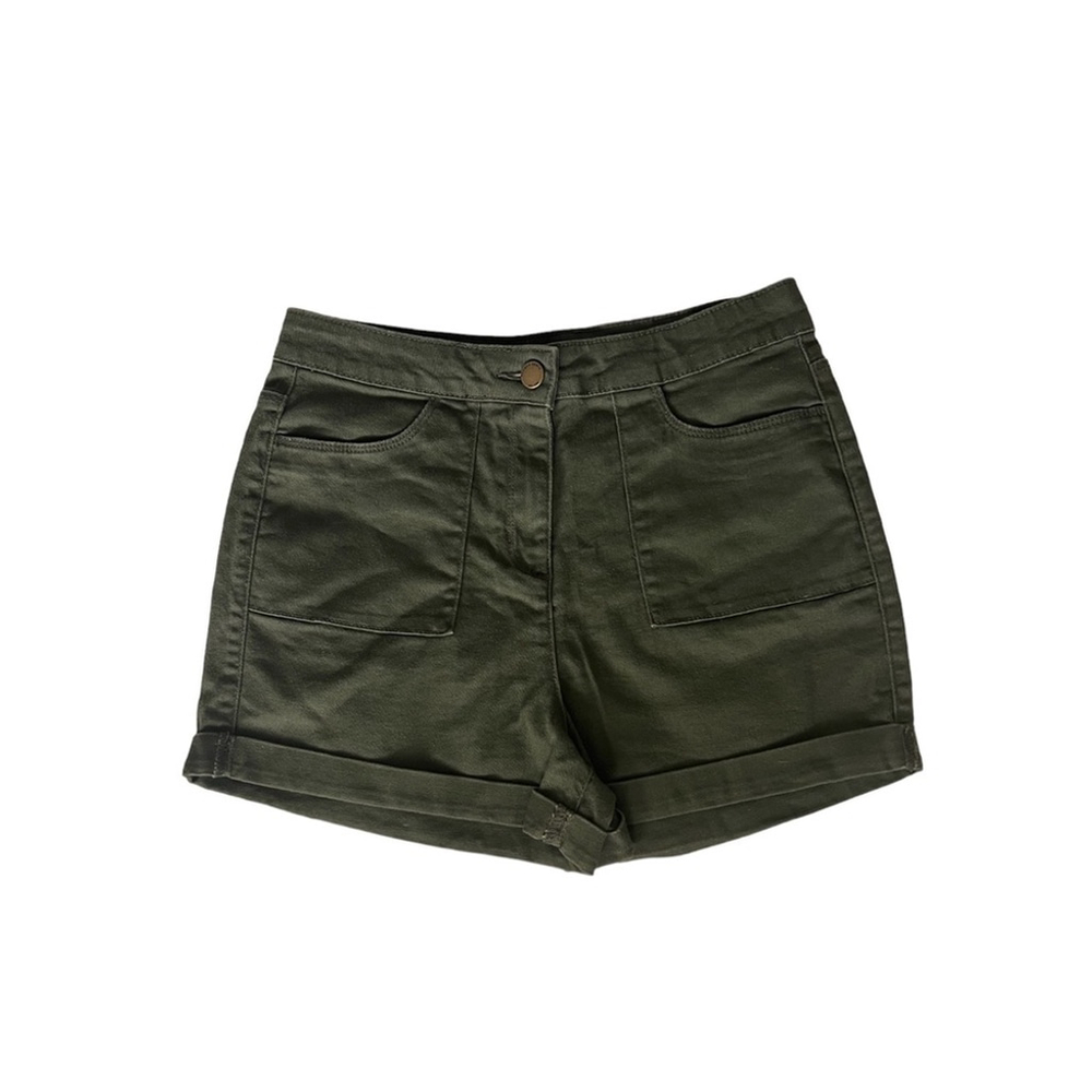 Papaya Denim Army Green High Waisted Shorts